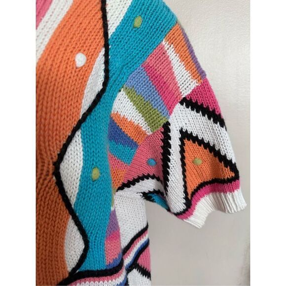 Melbourne Elements Multicoloured Short Sleeve Knit Top Size S - Picture 2 of 7